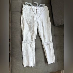 BP • White Stretch Knee Ripped Jeans • sz 11